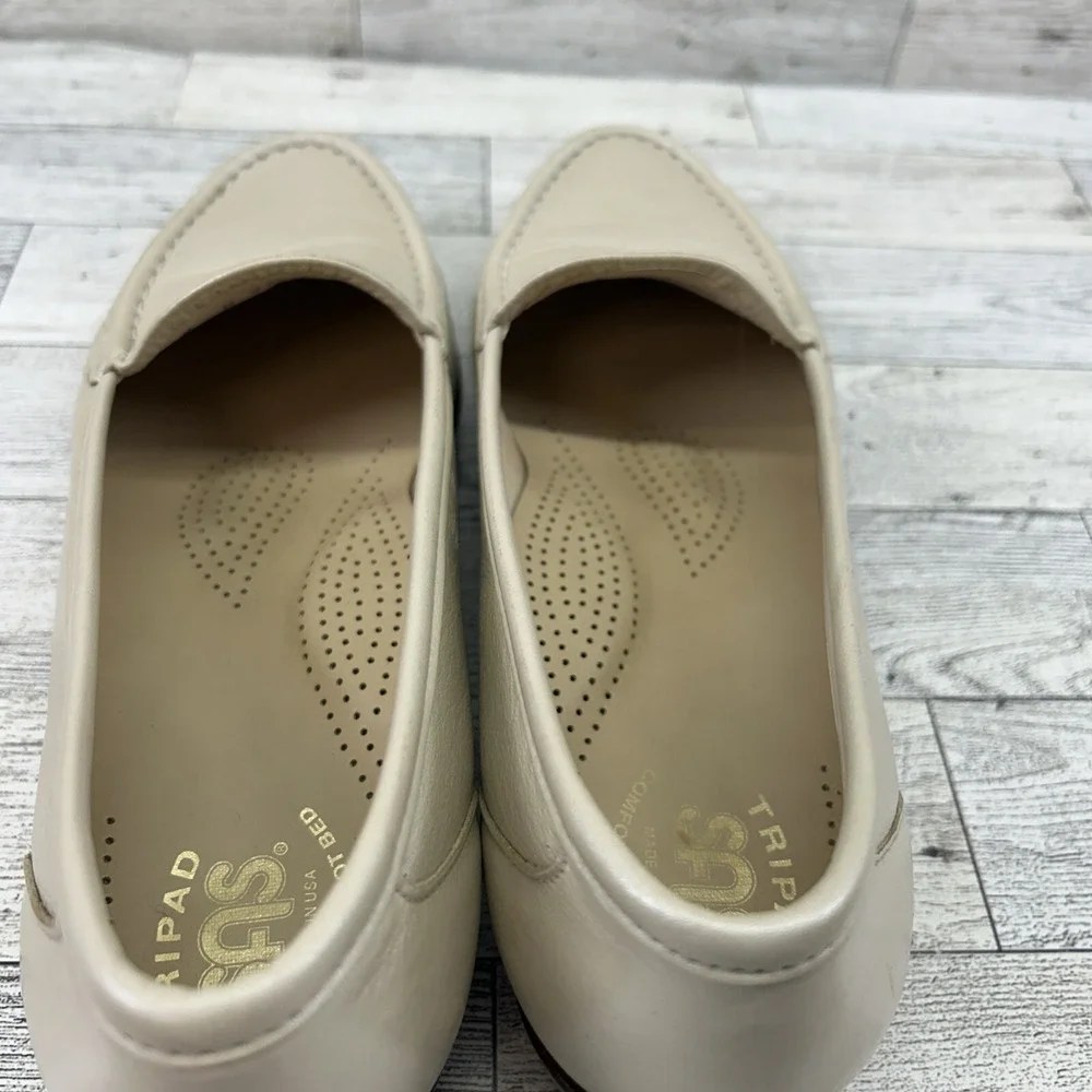 SAS Womens 8N Tripad Comfort Simplify Leather Loafer Slip On‎ Shoes Pearl White